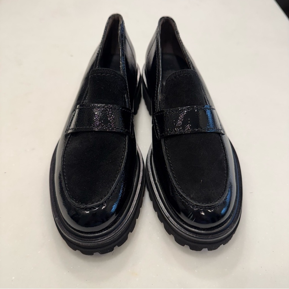Paul Green Urban Lug Sole Loafer BLACK SHELBY LEATHER & Suede Chunky 7.5 NEW - Picture 11 of 11